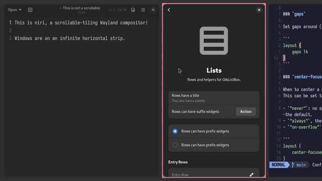 Showcasing various niri features.