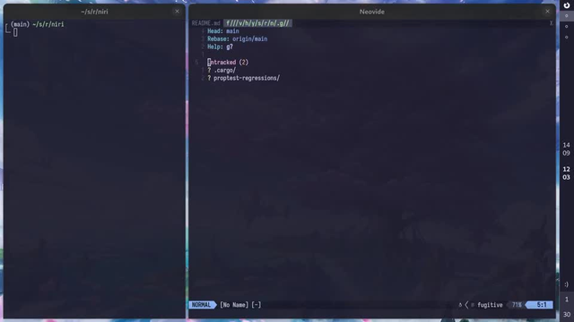 Showcasing the niri workspaces module on Waybar.