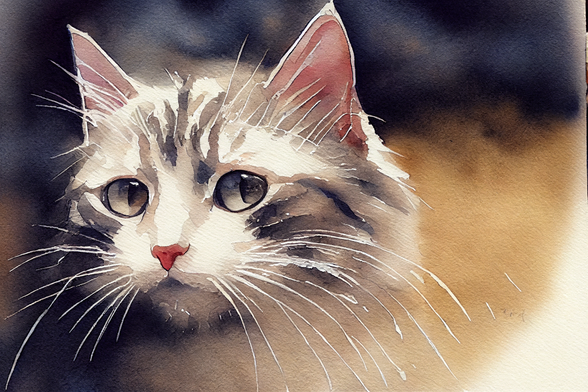 a grey and white kitty cat