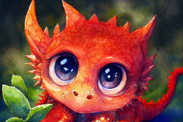 an adorable red dragon