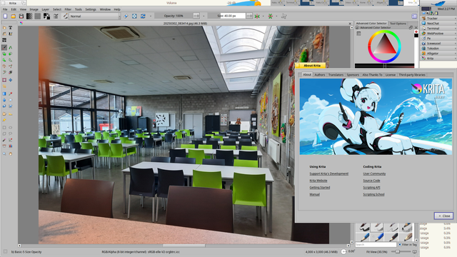 Krita 5.3.2.1 running on Haiku.